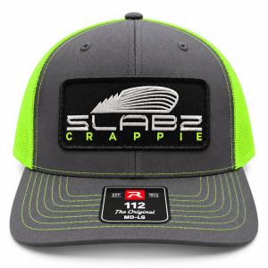 SLABZ Crappie Richardson 112 Charcoal / Neon Green Trucker Hat
